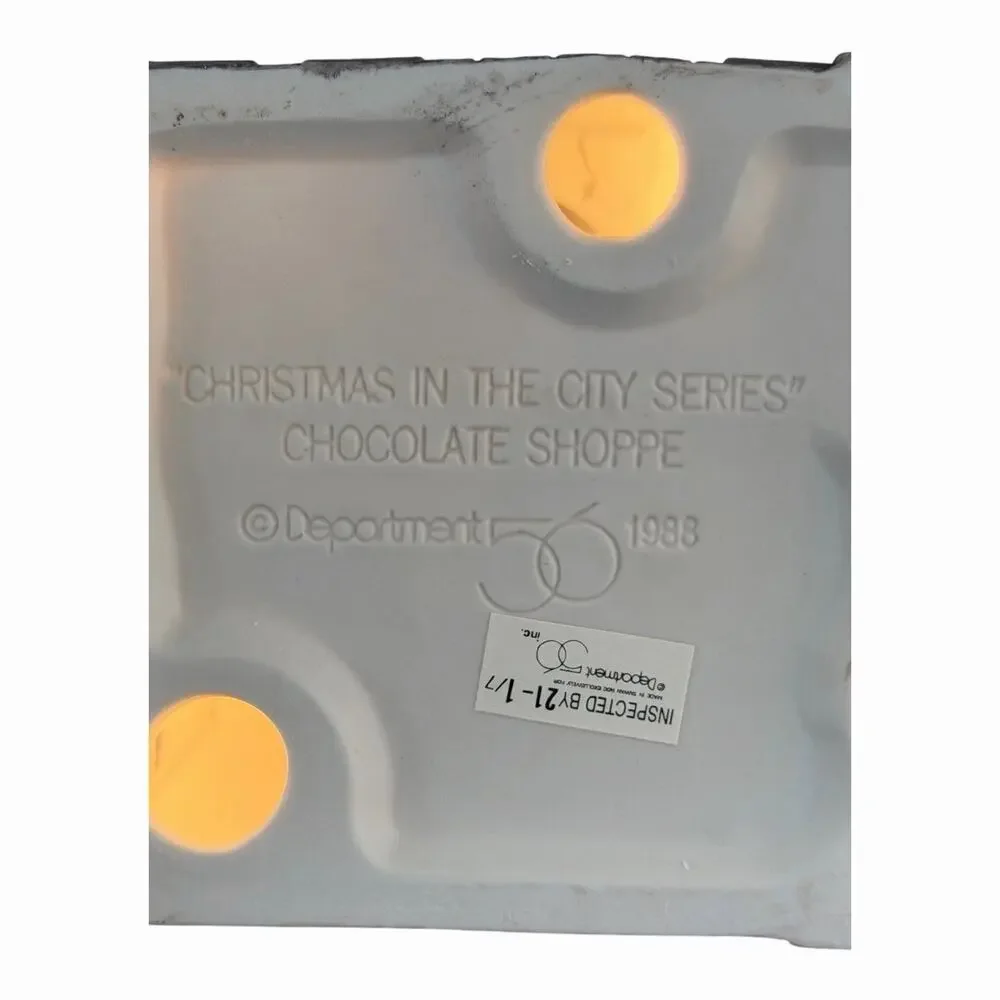 Vintage 1988 Dept 56 Chocolate Shoppe Brown/Book Store Christmas In City